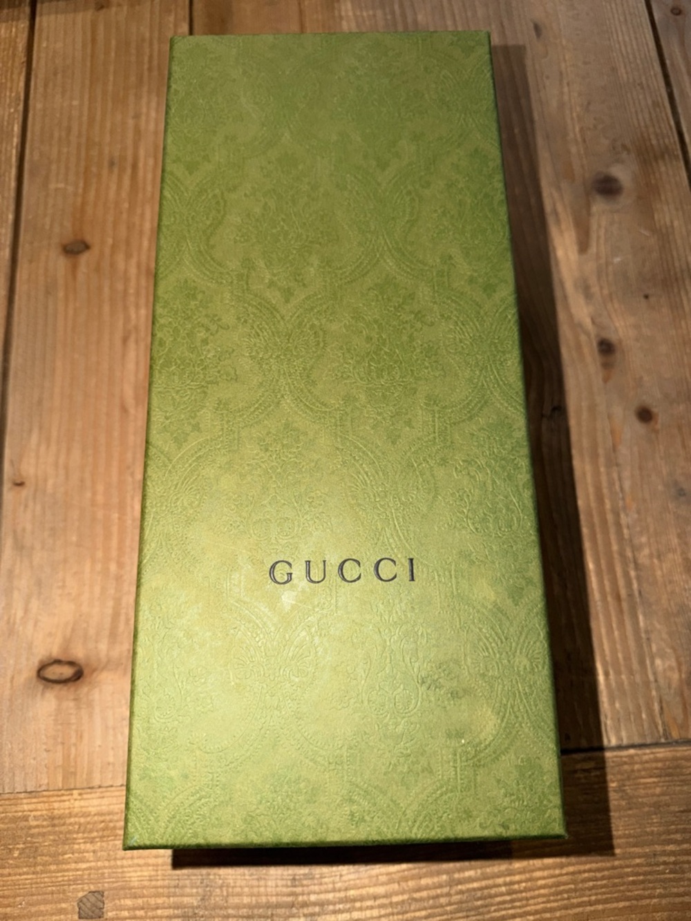 Embossed Green Gucci Shoebox Empty
